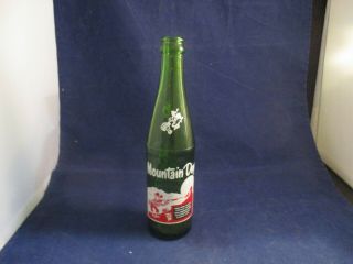Rare Vintage 1950s Mountain Dew Hillbilly Green Empty Soda Bottle Tickle Innerds