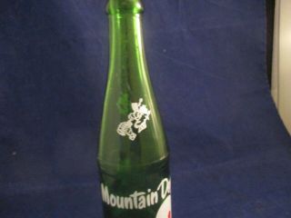 Rare Vintage 1950s Mountain Dew Hillbilly Green Empty Soda Bottle Tickle Innerds 3