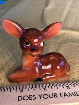 Vtg Ceramic Glazed Deer Reindeer Christmas 3” Tall Occupied Japan Big Ears