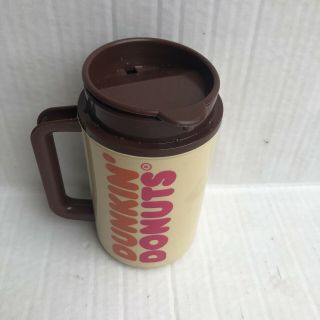 Vintage Thermo Dunkin Donuts Giant Coffee Insulated Travel Mug / Cup With Lid
