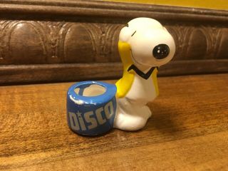 Rare Vintage 1966 Disco Snoopy Ceramic Figure Peanuts Planter Pencil Holder