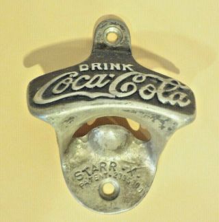 Vintage Brass Starr X Drink Coca Cola Wall Mount Bottle Cap Opener Patina
