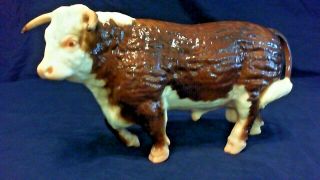 Vintage Hereford Bull Figurine 5 - 3/4 " Tall,  Robust & Detailed,