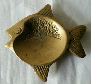 Heavy Metal Gold Brass Fish Figurine Paperweight Figure 3 "