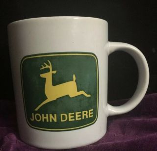 Vintage John Deere Coffee Mug White Green Licensed Product Gibson 10 Oz