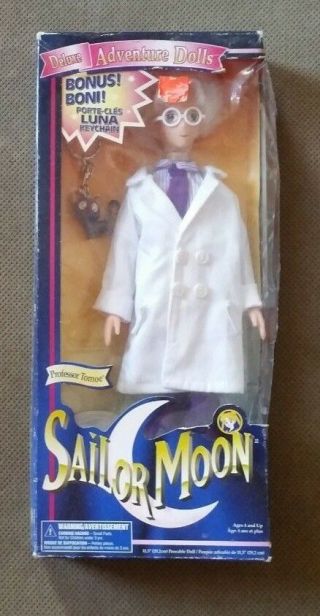 Vintage 1997 Sailor Moon Professor Tomoe W/luna 11 " Figure Doll Box