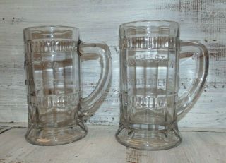2 Vintage Rochester Root Beer Glass Mugs 6 "