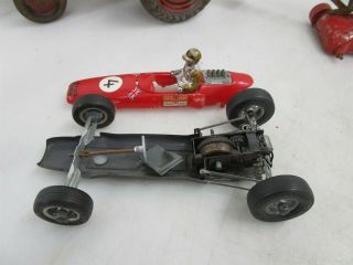 3 Vintage toys: Schuco Lotus Formula 1 1071,  Marx Tractor,  Kybri Excavator P/R 4