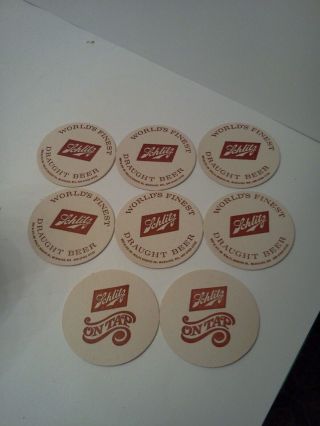 8 Vintage 1970s Schlitz Beer Cardboard Double Sided Bar Coasters Old Stock