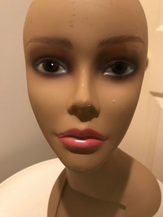 Mannequin Head African American Black Female Store Display for Hat Wig 17.  5” 2