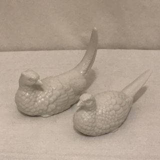 Vintage White Porcelain Ceramic Birds Japan 2.  5 " X 4.  5 "