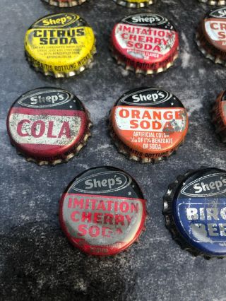 SHEPS Cola CORK Soda BOTTLE CAP PITTSTON PA BIRCH CHERRY GINGER SIGN CAPS VTG 3