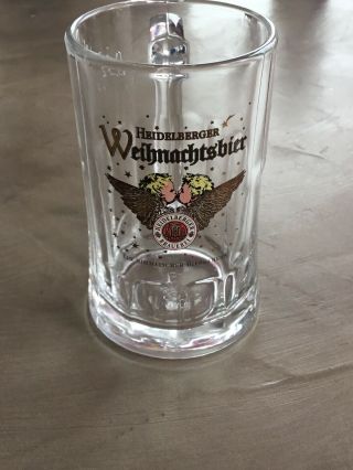 Vintage Germany Heidelberger Weihnachtsbier Bier Beer Glass Mug 0.  2l Collectible