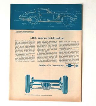 1966 Chevrolet Corvette Advertisement Schematic Suspension Chevy Vtg Print Ad