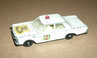 1/64 Scale Ford Galaxie Police Car Cruiser - Vintage 1960 