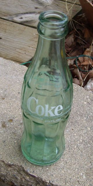 Coca - Cola Soda Bottle Montgomery Alabama 6 1/2 Oz Hobbleskirt Coke Green Glass