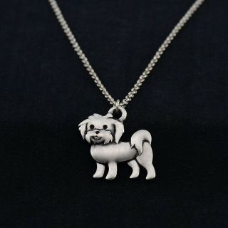 Cartoon Maltese Pendant Necklace Animal Rescue Donation
