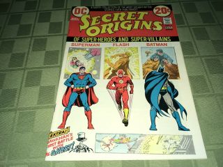 Secret Origins 1973 Dc Comic Book 1 Batman Flash Superman Ef