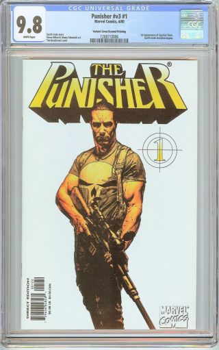 Punisher V3 1 Cgc 9.  8 White Pages (2000) 1268710006 Variant Cover 2nd Print