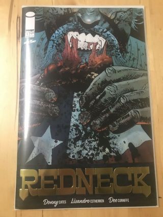 Redneck 1 Retailer Appreciation 25th Anniversary Gold Foil Variant Cover.