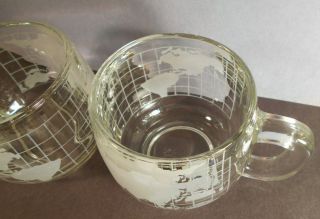 Nestle Nescafe World Globe Frosted Glass Coffee Mugs Cups Set of 2 5