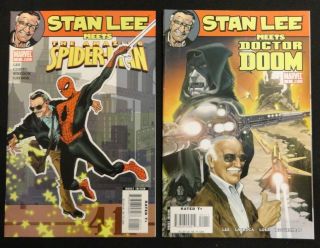 Stan Lee Meets 1 Spider - Man Doom Dr.  Strange Silver Surfer Thing Complete Set