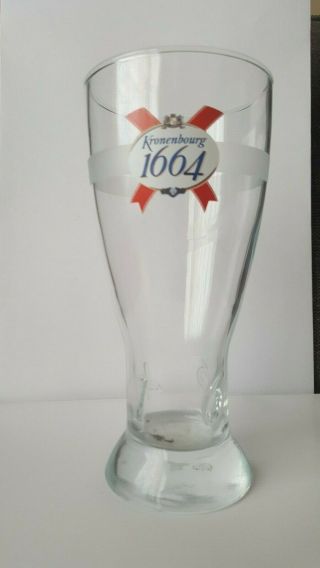 Kronenbourg Brewery 1664 French 12 Oz Beer Glass France Glassware