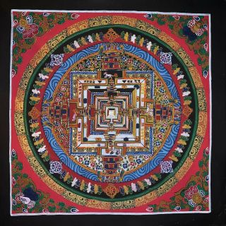 Masterpiece Handpainted Tibetan Kalchakra Mandala Thangka Painting Chinese A20