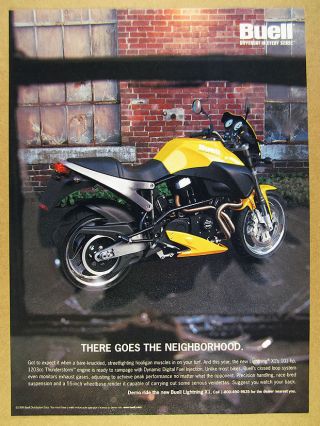 1999 Buell Lightning X1 Motorcycle Photo Vintage Print Ad