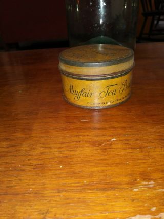 Litho Vintage Mayfair Tea Balls Tin - The Quaker Maid Co.  - Dated Sep 30 1932