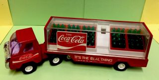 Vtg.  1970s.  Buddy L Metal Coca Cola Delivery Truck Tractor Trailer W/bottle Cases