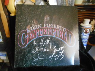 John Fogerty Centerfield Wb 25203 1985 Autographed Lp Vg,  /vg,