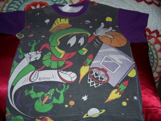 Vintage Boys Marvin Martian Space Jam Shirt Size 10/12
