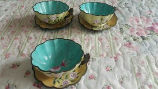 Antique chinese cloisonne tea cups 7