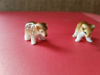 2 Bone China tiny miniature Bears figurines To Cute 4