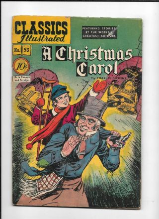 Classics Illustrated 53 == Gd/vg A Christmas Carol (hrn 53) Charles Dickens