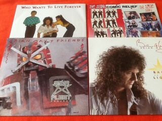4 X Brian May - Queen Vinyl Records " Light,  Fleet,  The Stonk,  Forever All Ex