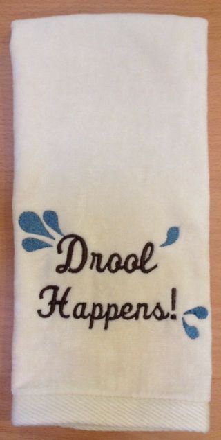 Drool Happens,  Newfoundland Hand Towel,  Embroidered,  Custom,  Personalized,  Dog