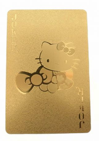 SANRIO Hello Kitty Gold Trump playing cards KAWAII From Japan 4