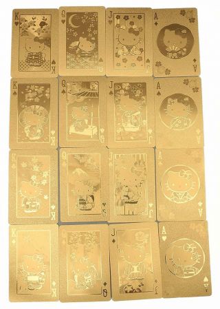 SANRIO Hello Kitty Gold Trump playing cards KAWAII From Japan 6