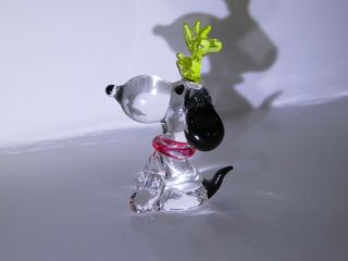 Snoopy Peanuts Charlie Brown Murano Of Italy Unique Hand Blown Glass Figurine