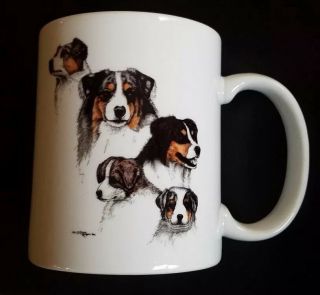 Australian Shepherd Dog Breed Coffee Mug Aussie Cup Laura Rogers 1995