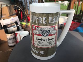 Vintage Budweiser Notre Dame Beer Mug Insulated Cup