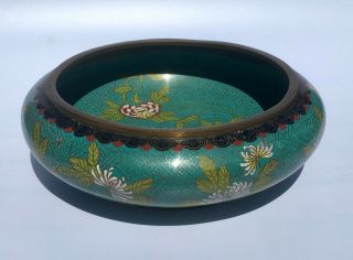 Antique Chinese Cloisonne Oriental Flower Decorated Bowl - Lovely