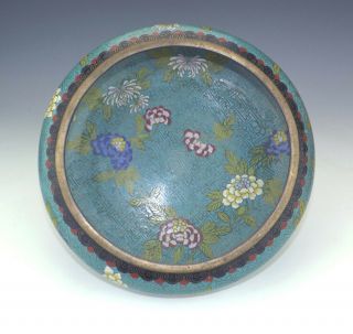 Antique Chinese Cloisonne Oriental Flower Decorated Bowl - Lovely 2