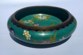 Antique Chinese Cloisonne Oriental Flower Decorated Bowl - Lovely 3