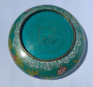 Antique Chinese Cloisonne Oriental Flower Decorated Bowl - Lovely 6