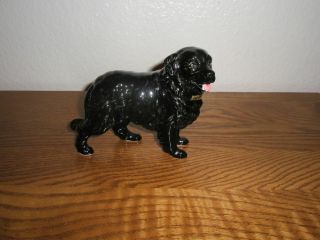 Vintage Htf Black Newfoundland Newfie Dog Ceramic Statue Figurine