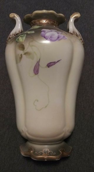 Antique NIPPON Vase PURPLE ANEMONE 10 