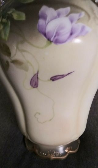 Antique NIPPON Vase PURPLE ANEMONE 10 